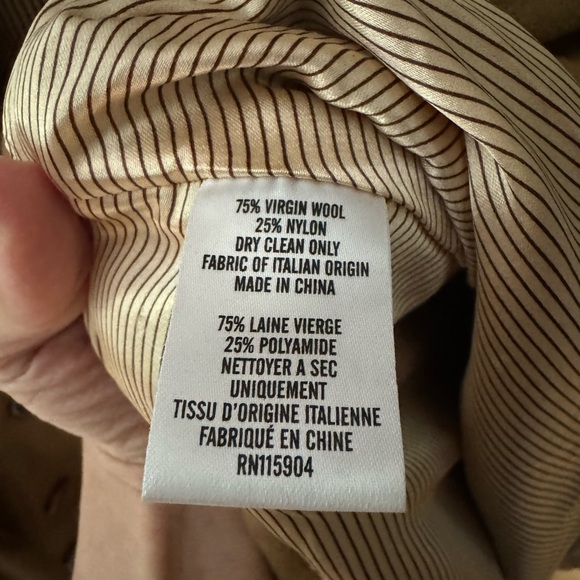 Anthropologie SUNNER Camel Gold Cinched Waist Snap Button Down Wool Cape Sz M - Picture 9 of 9